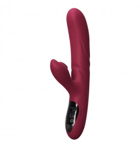 MizzZee - Touchscreen Heating Suction Retractable Wand Vibrator (Chargeable - Red)